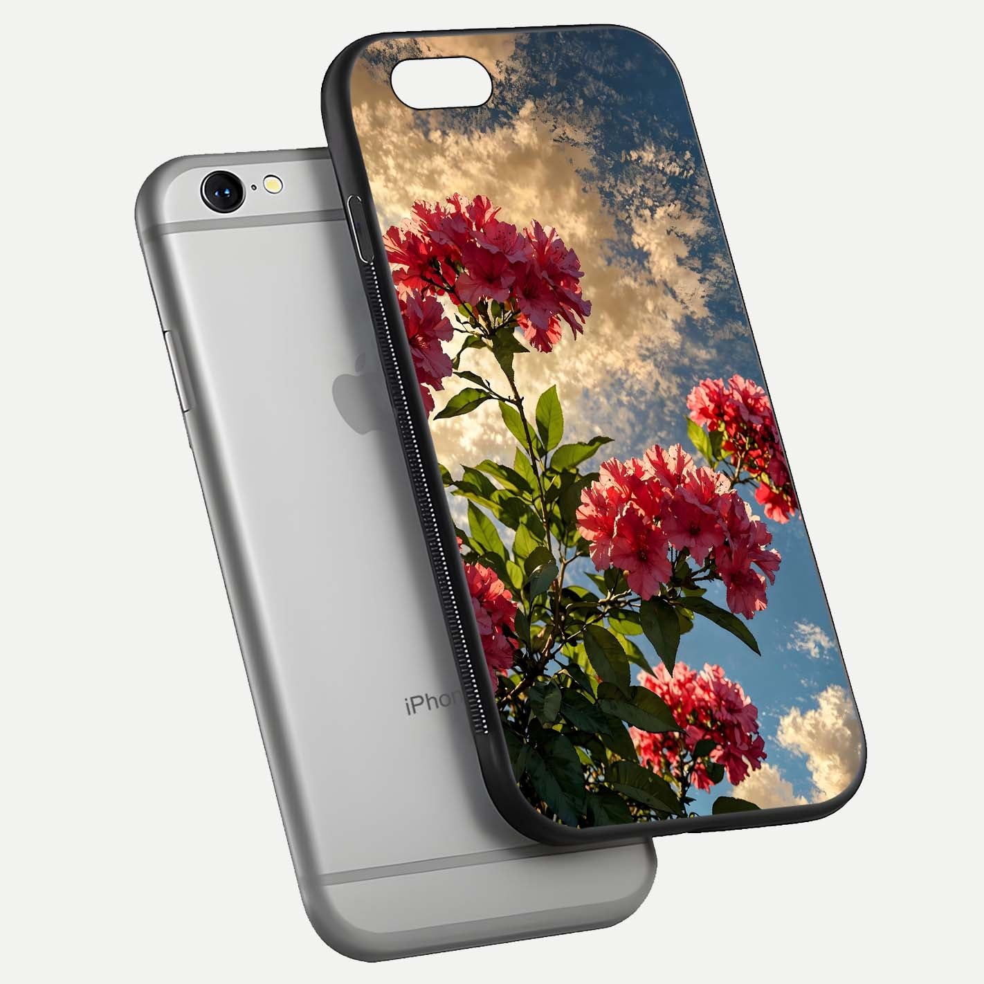 Red Bloom Skies Glass Case For iPhone 6
