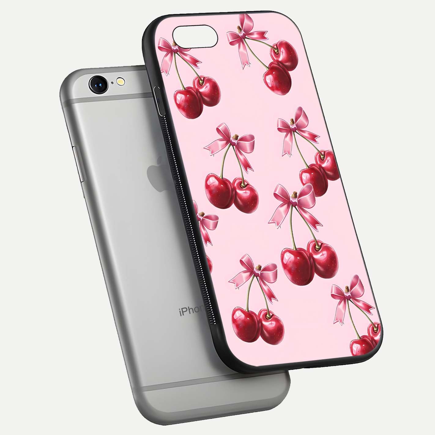 Red Cherries Pattern Glass Case For iPhone 6