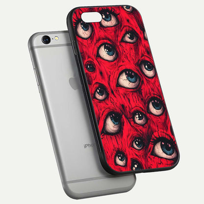 Red Eyes Pattern Glass Case For iPhone 6