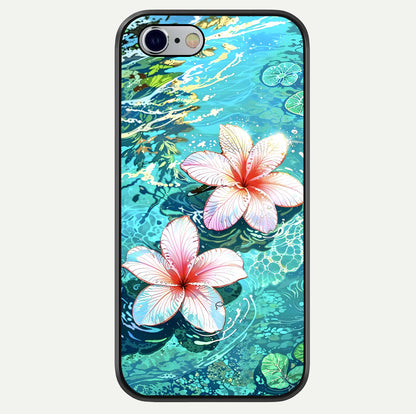 Pink Flowers in Water Glass Case For iPhone 6