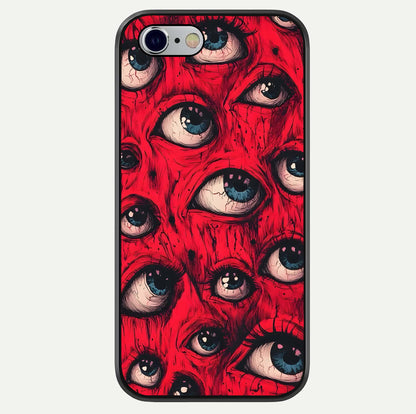 Red Eyes Pattern Glass Case For iPhone 6