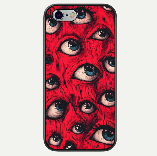 Red Eyes Pattern Glass Case For iPhone 6