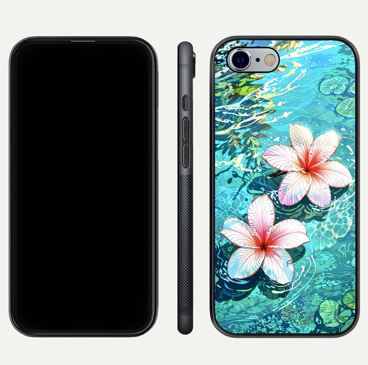 Pink Flowers in Water Glass Case For iPhone 6