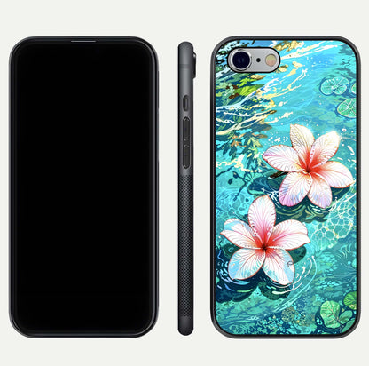 Pink Flowers in Water Glass Case For iPhone 6