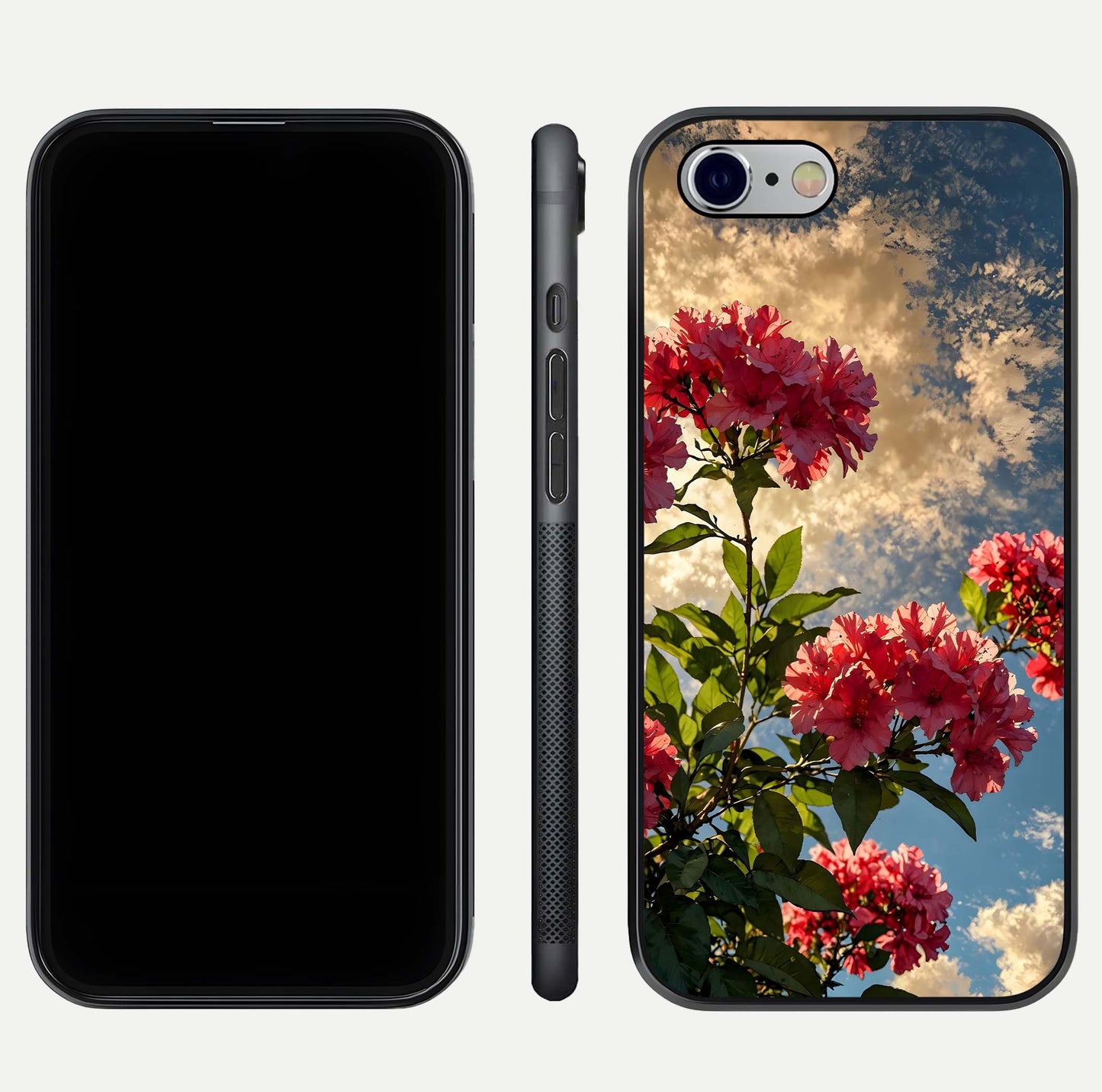 Red Bloom Skies Glass Case For iPhone 6