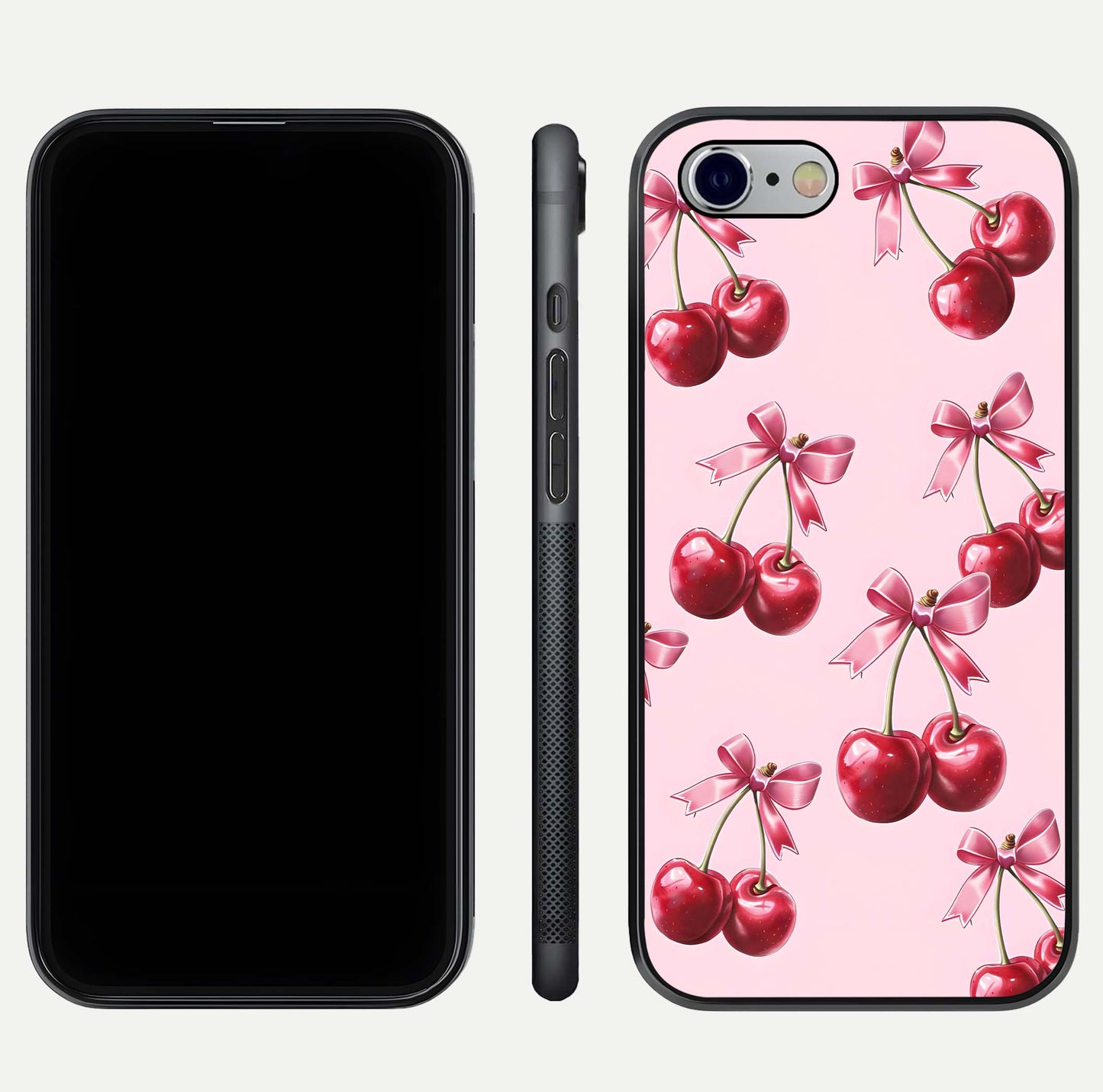 Red Cherries Pattern Glass Case For iPhone 6