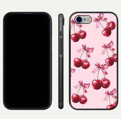 Red Cherries Pattern Glass Case For iPhone 6