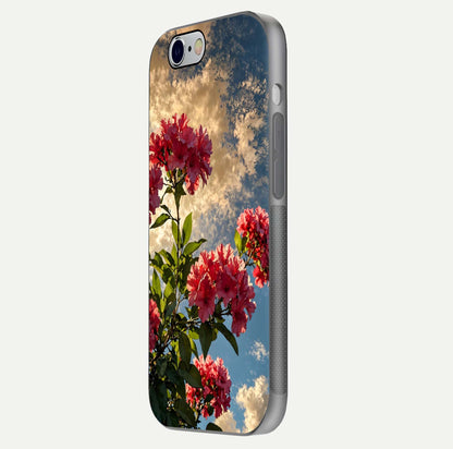 Red Bloom Skies Glass Case For iPhone 6