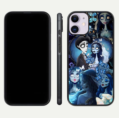 Butterfly Ghost Soul Glass Case for iPhone 11 front-and-back layout highlighting dark art balance and HD shine