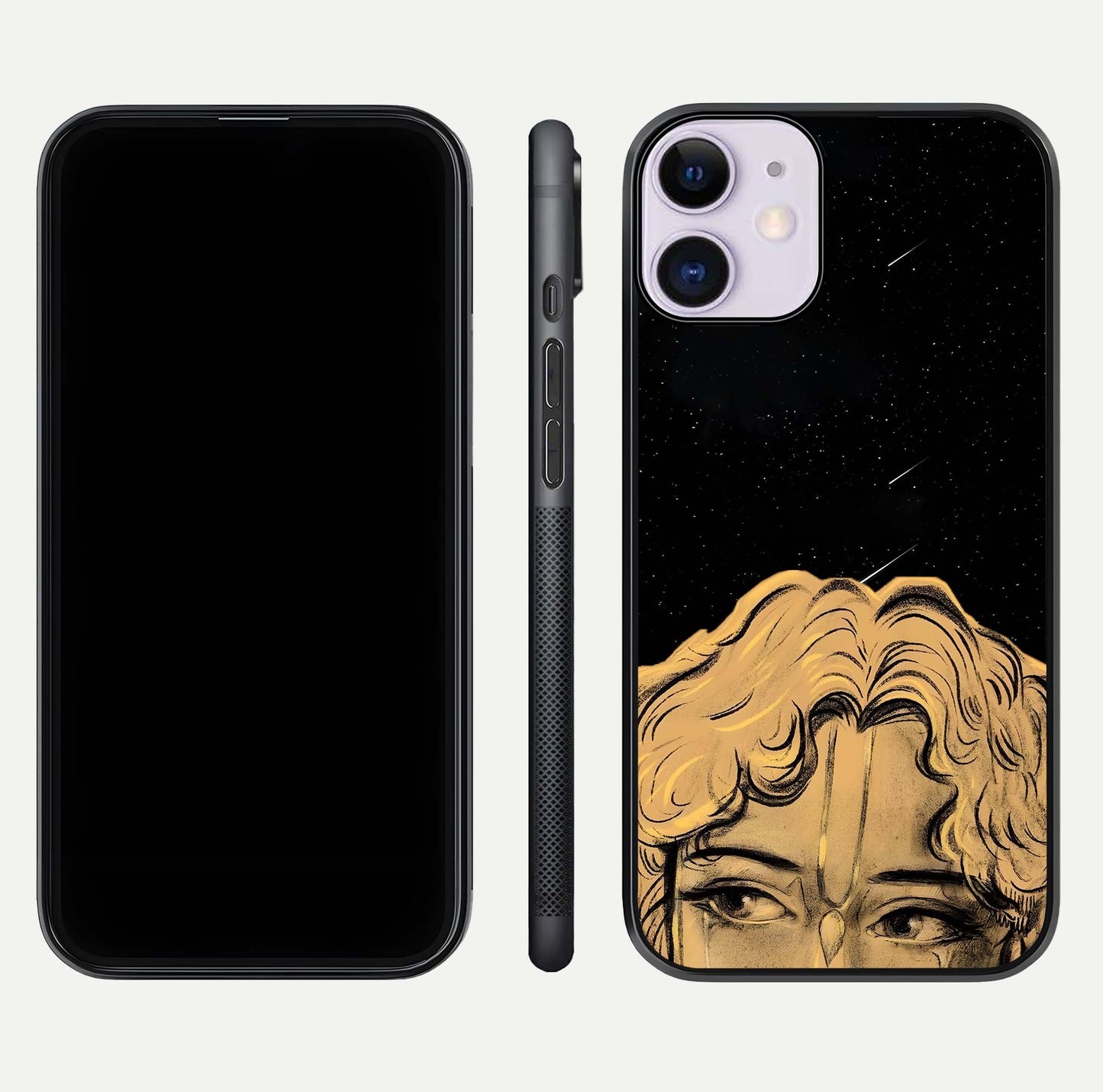 Celestial God’s Plan Glass Case for iPhone 11 front & back layout showing smooth finish and spiritual art