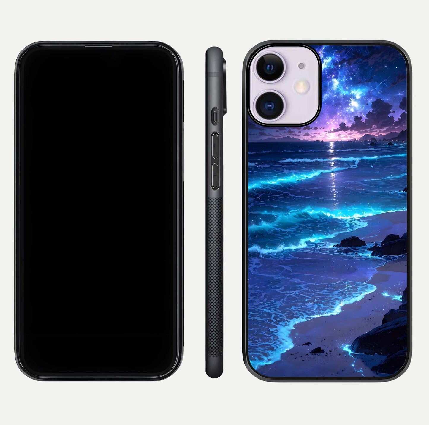 Classic Damn Look Glass Case for iPhone 11 dual-view layout showing design clarity and glass polish