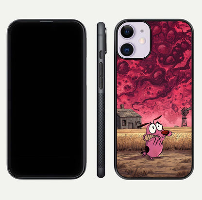 Courage Under Sky Glass Case for iPhone 11 dual-view layout displaying text alignment and glass finish