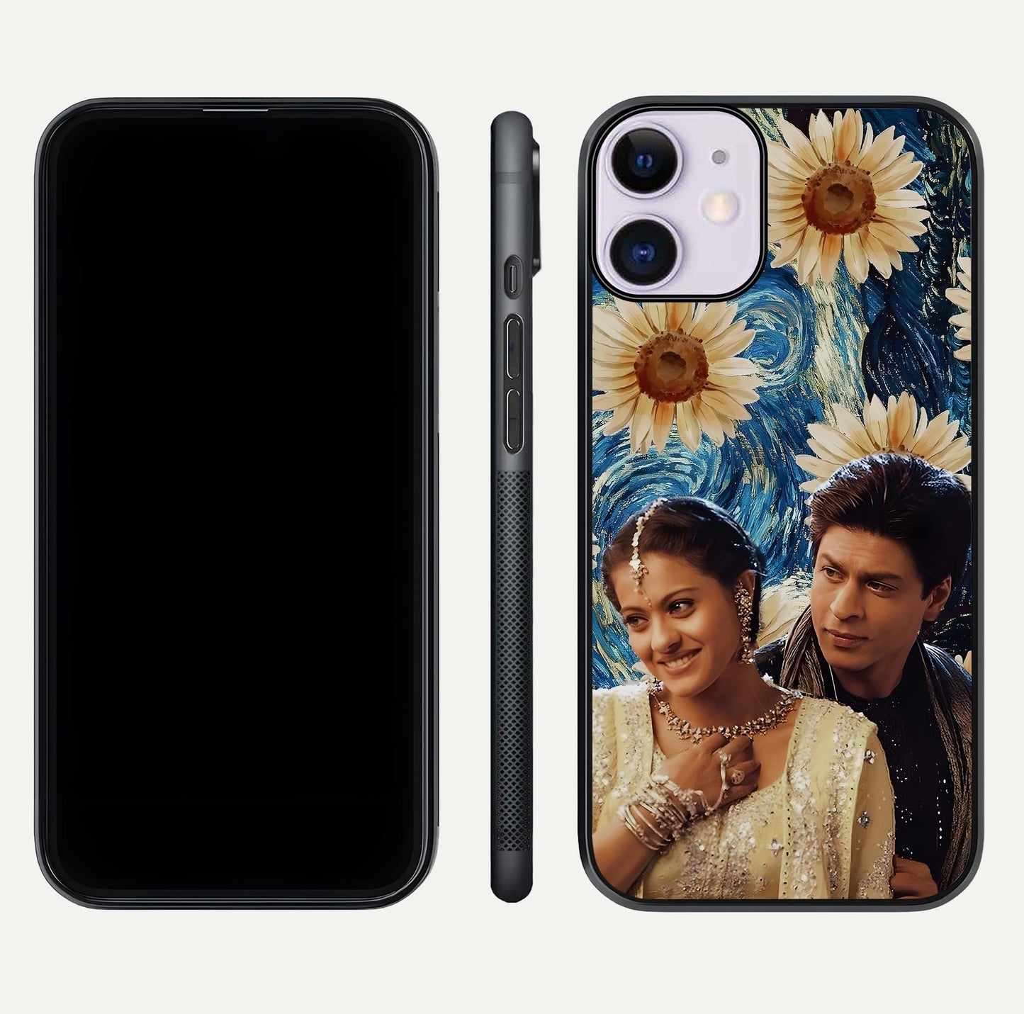 Eternal Love Story Glass Case for iPhone 11 dual-view layout displaying soft hues and smooth glass