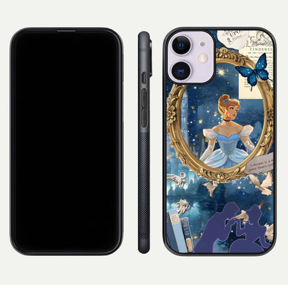 Midnight Queen Glass Case for iPhone 11 front & back layout displaying regal tones and smooth edges