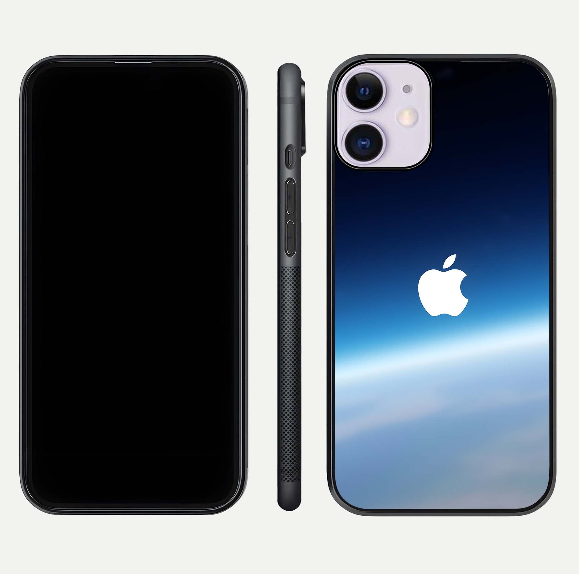 Minimal Apple Sky Glass Case for iPhone 11 front & back layout with clean tone and minimal finish