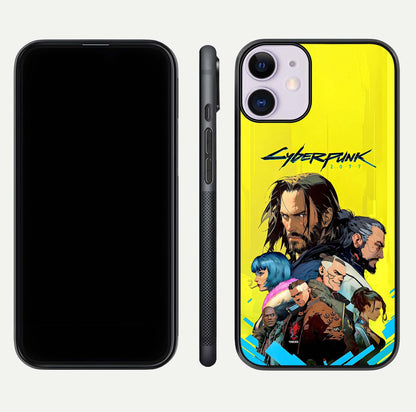 Neon Rebel Genesis Glass Case for iPhone 11 front & back layout highlighting futuristic theme and curves