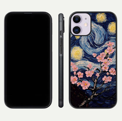 Van Gogh Scenery Glass Case for iPhone 11 front & back layout showing vibrant tones and detailed design
