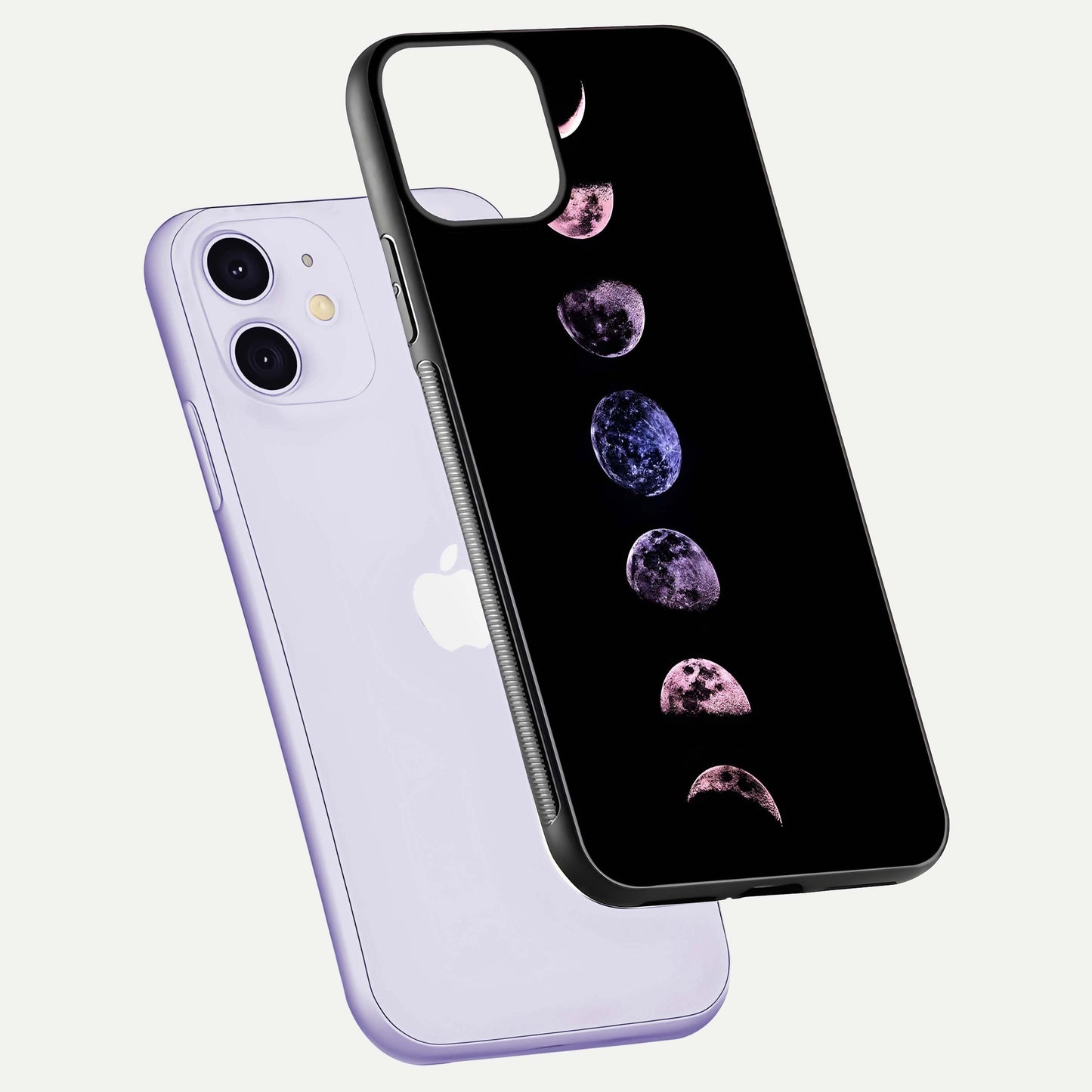 Crimson All Planets Glass Case for iPhone 11 floating mockup showing gloss depth and rich hues