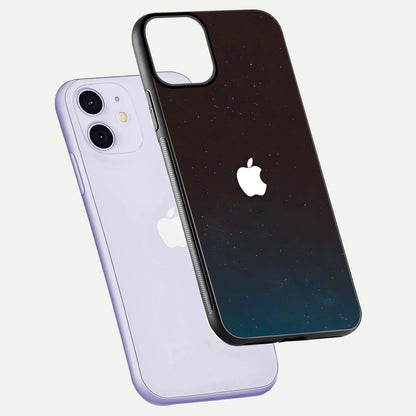 Green Emerald Apple Logo Glass Case for iPhone 11 floating dual-view mockup showing glossy shine and premium color tone