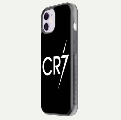 CR7 Elite Strike Glass Case for iPhone 11 side-angle image showing polished edges and vibrant design