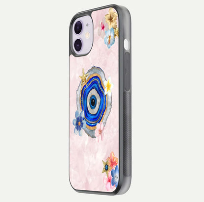 Divine Aura Bloom Glass Case for iPhone 11 side-angle photo capturing reflection glow and premium polish