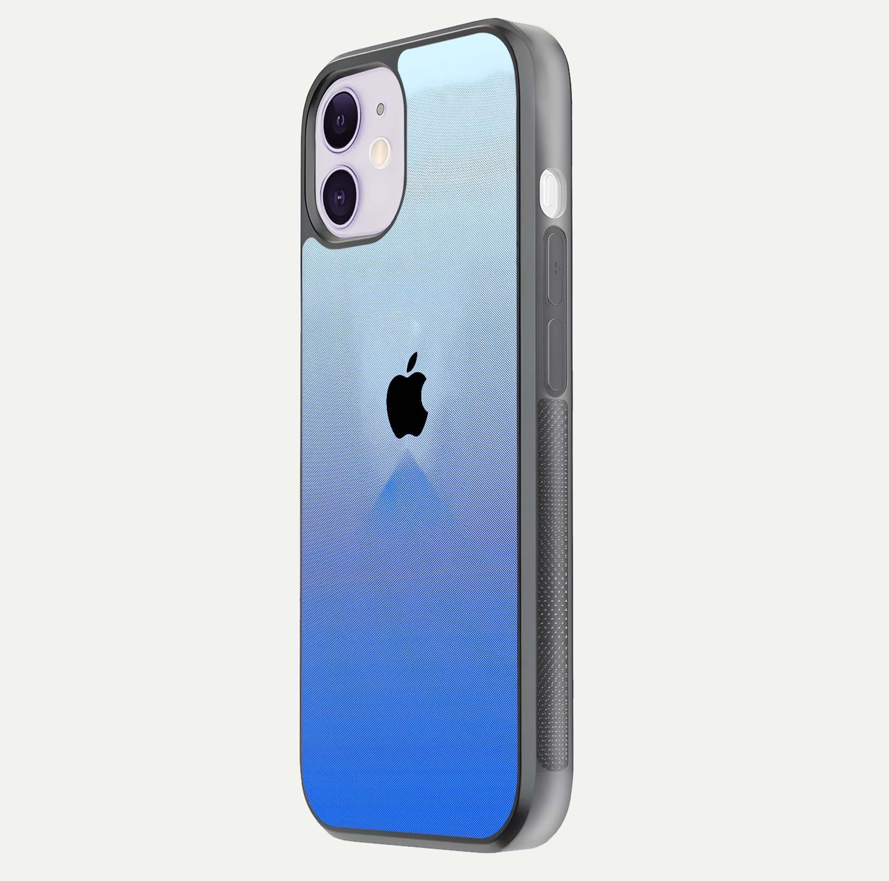 Gradient Apple Vibe Glass Case for iPhone 11 side-angle image showing reflection glow and elegant surface