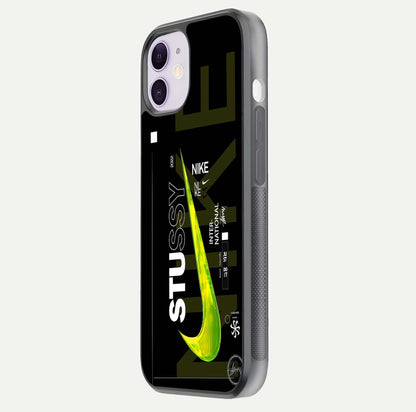 Neon Street Edition Glass Case for iPhone 11 side-angle image showing reflection depth and modern tones