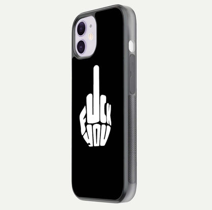Rebel Mode On Glass Case for iPhone 11 side-angle image showing reflection, edge detail, and text clarity