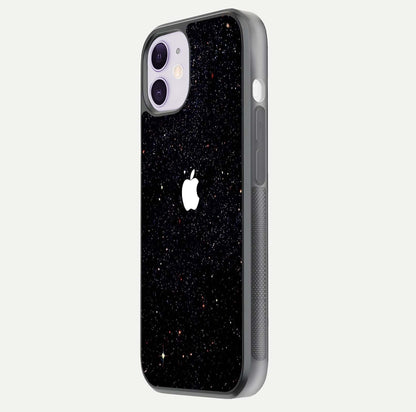 Starry Apple Galaxy Glass Case for iPhone 11 side-angle image showing gloss and star pattern detail
