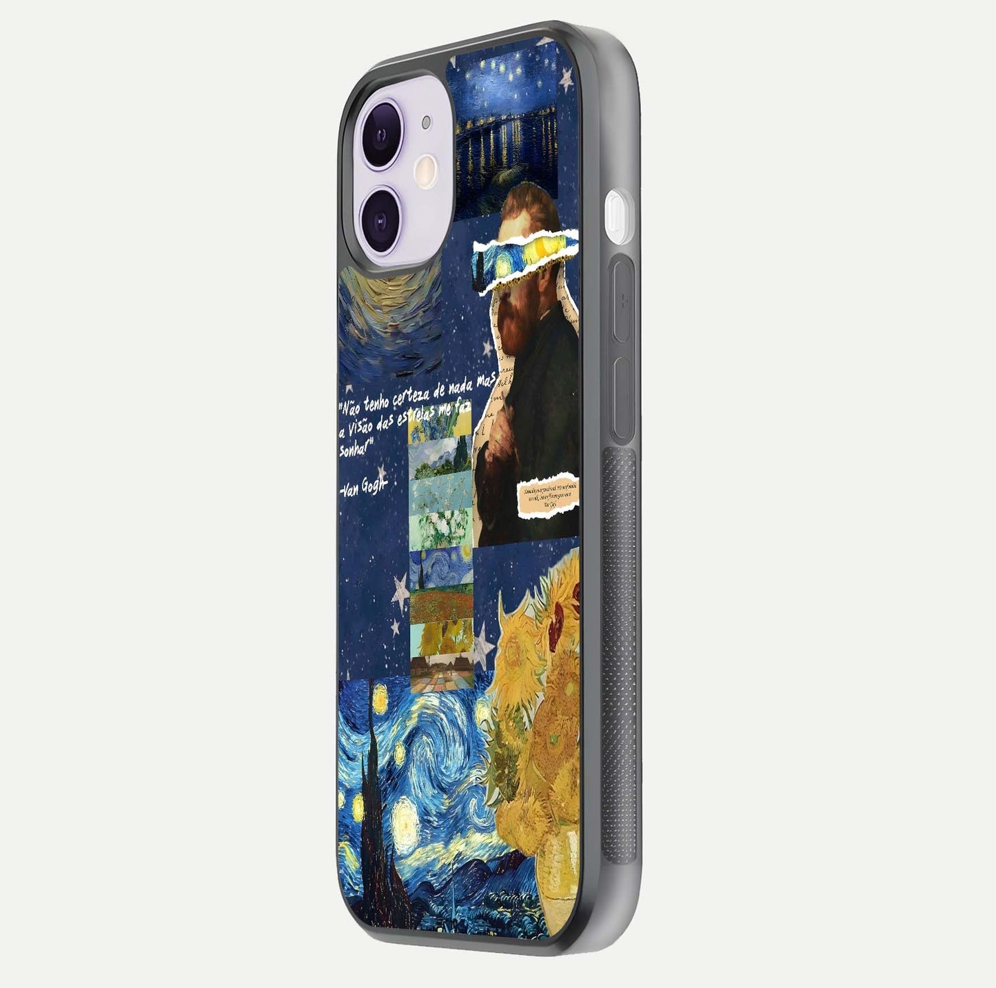 Starry Dream Vision Glass Case for iPhone 11 side-angle image showing reflection and cosmic gradient tones