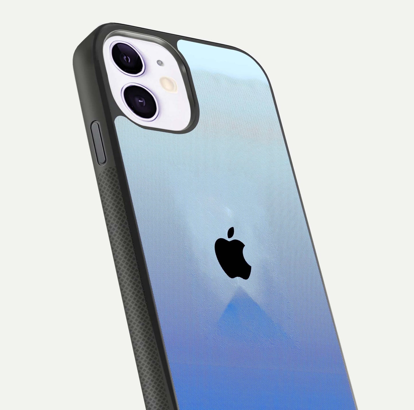 Gradient Apple Vibe Glass Case for iPhone 11 close-up angled shot showing color transition and reflection brightness