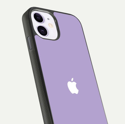 Lavender Soft Minimal Glass Case for iPhone 11 close-up angled shot showing clean color texture and shine