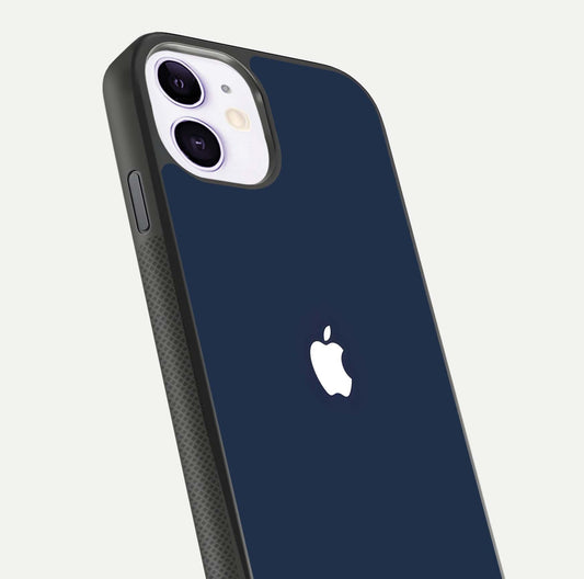 Minimal Apple Night Glass Case for iPhone 11 close-up angled shot showing clean reflection and soft tone