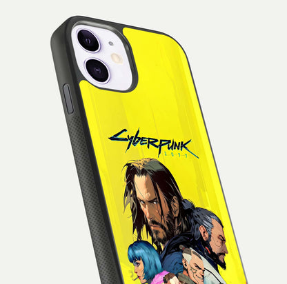 Neon Rebel Genesis Glass Case for iPhone 11 close-up angled shot showing neon lines and HD reflection
