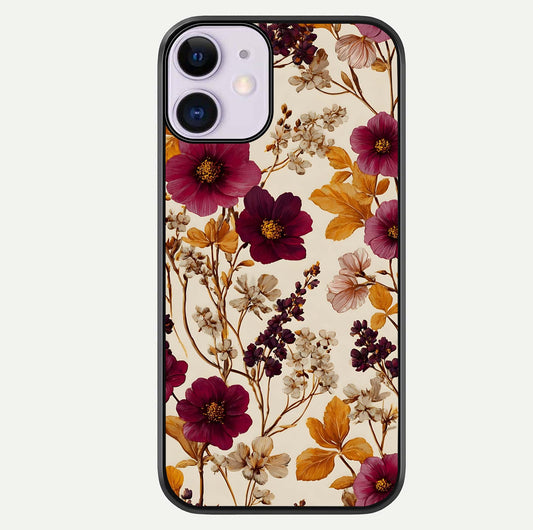 Autumn Wine Bloom Glass Case For iPhone 11 by Custom World