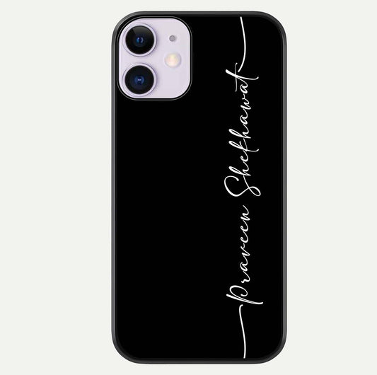 Black Tune Custom Name Glass Case For iPhone 11 by Custom World