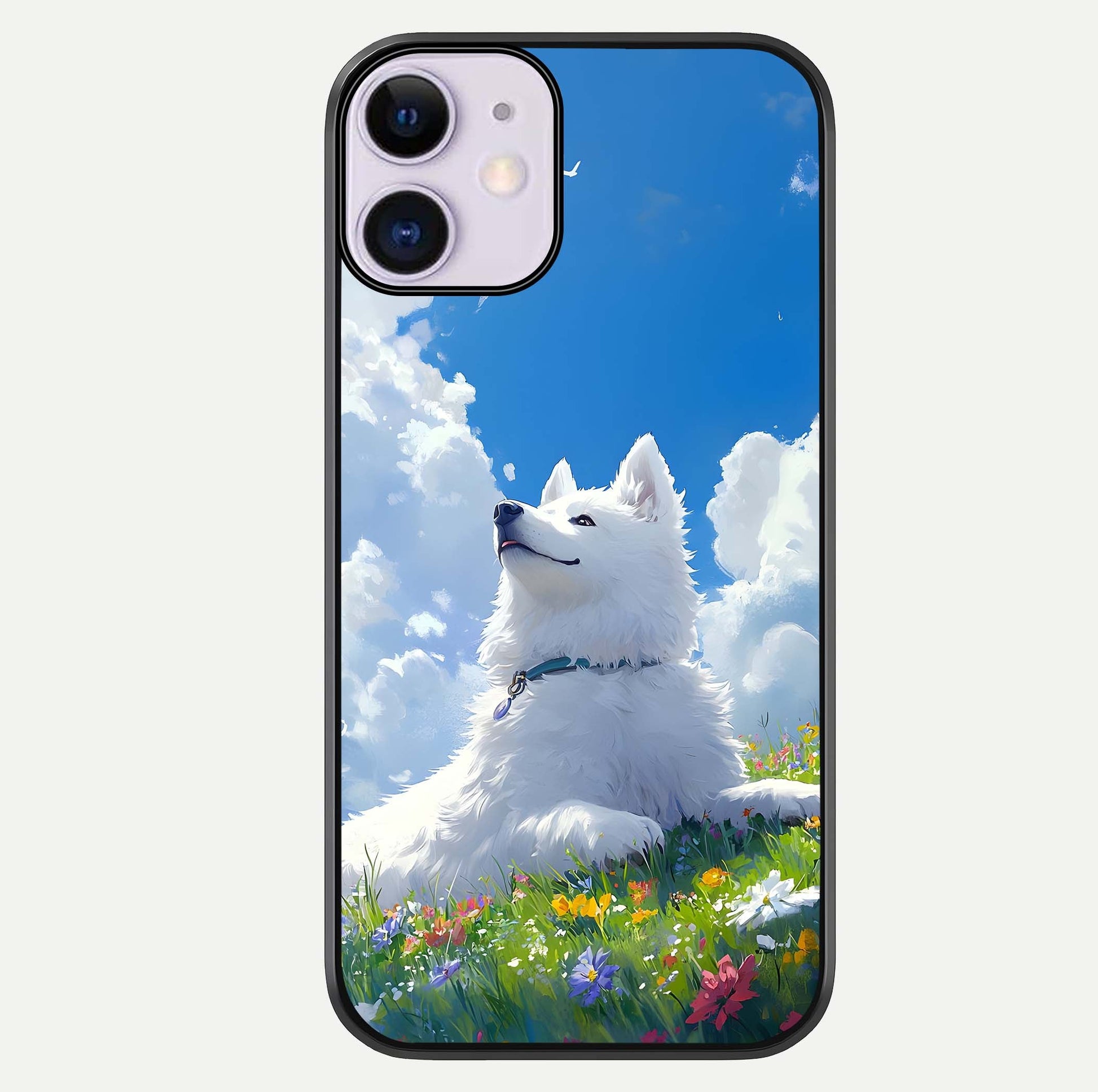 Blissful Cloud Pup Glass Case For iPhone 11 by Custom World