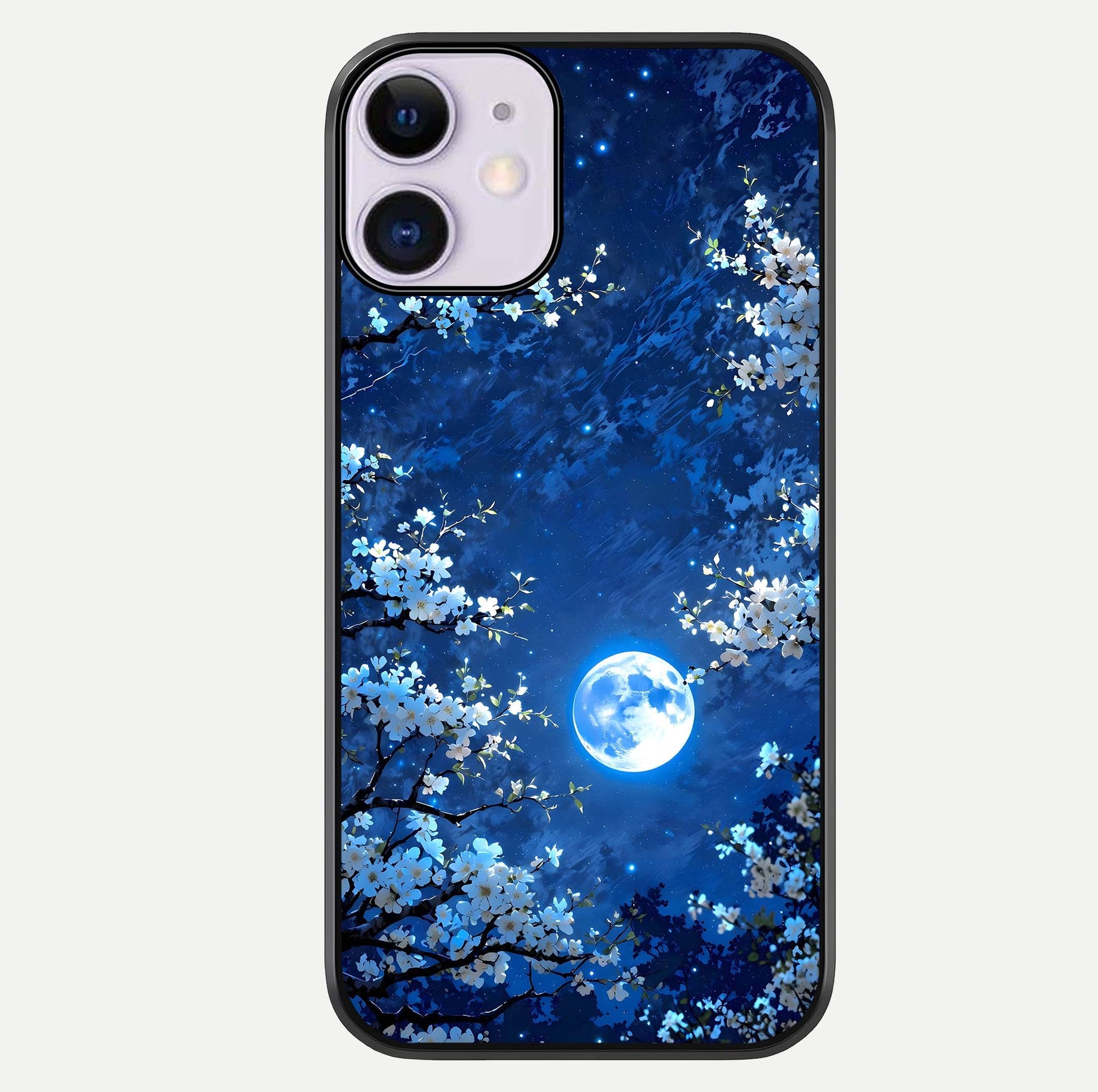Blossom Moonlight Sky Glass Case For iPhone 11 by Custom World