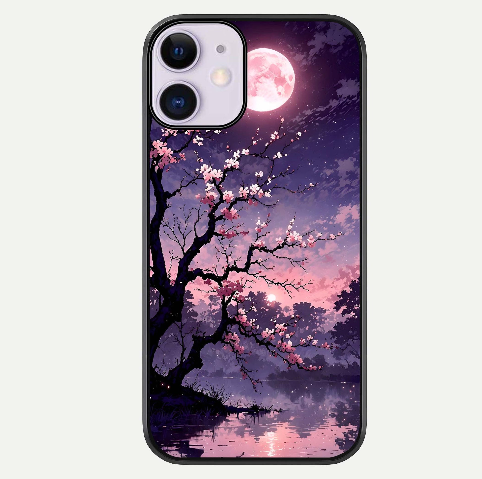 Blossom Pink Moon Glass Case For iPhone 11 by Custom World