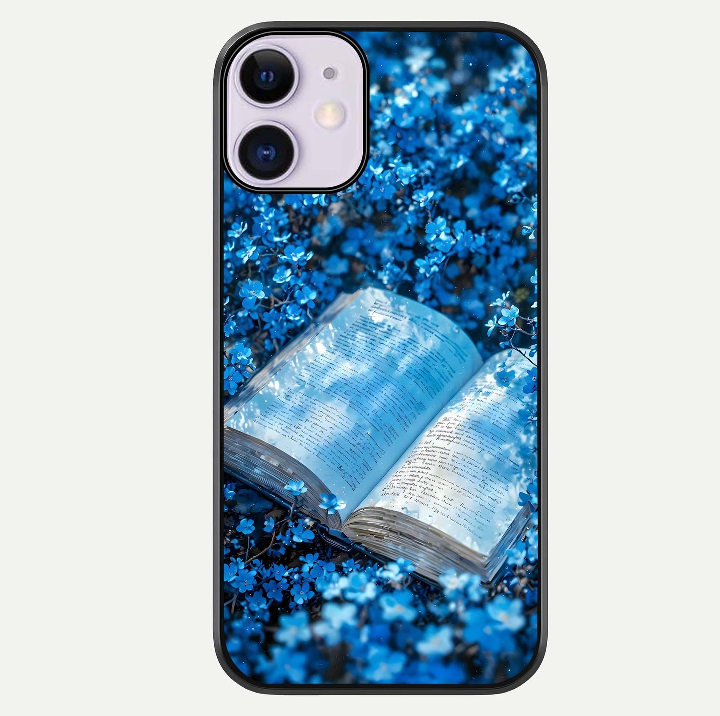 Blue Bloom Tales Glass Case For iPhone 11 by Custom World