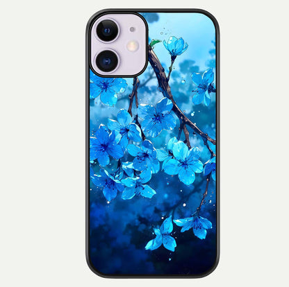 Blue Blossoms Branch Glass Case For iPhone 11 by Custom World