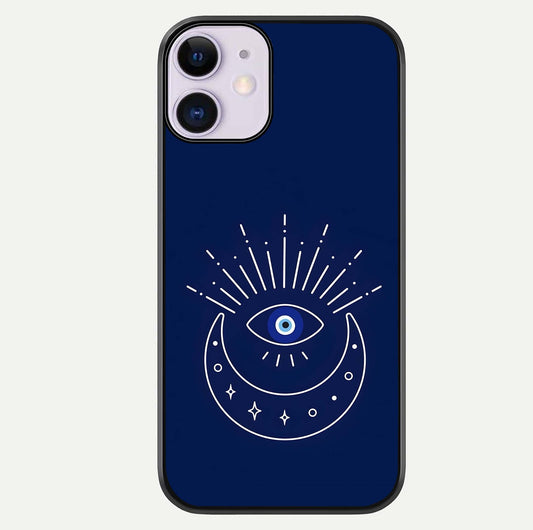 Blue Evil Eye Glass Case For iPhone 11 by Custom World
