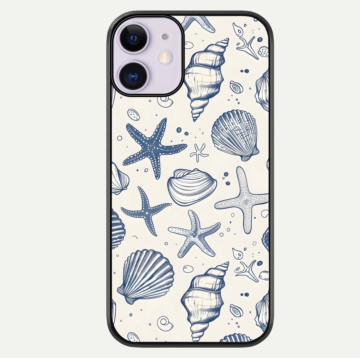 Blue Ocean Outline Glass Case For iPhone 11 by Custom World