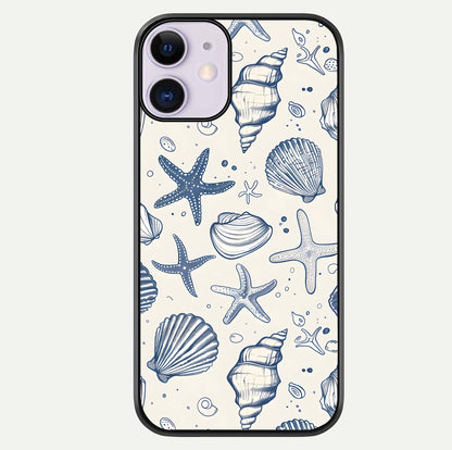 Blue Ocean Outline Glass Case For iPhone 11 by Custom World