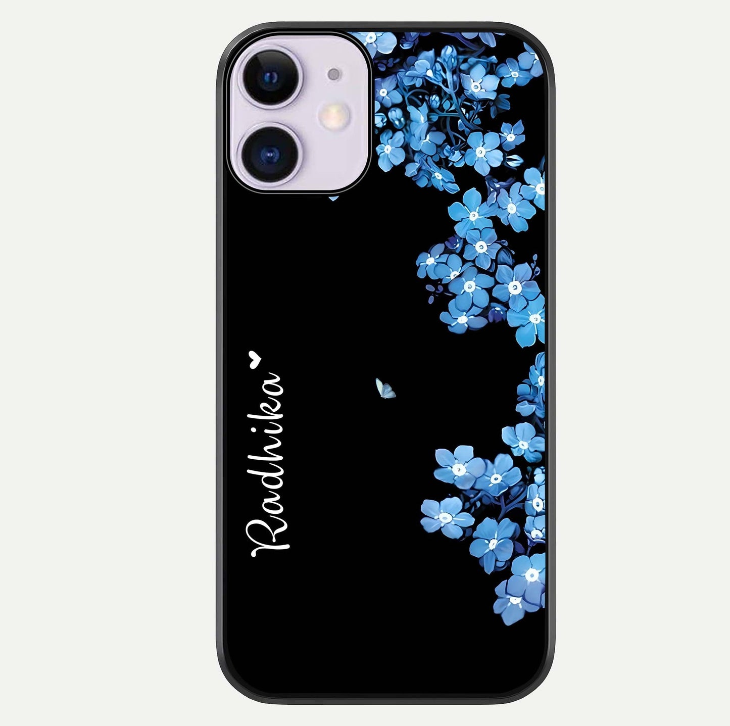 Blue Petal Dream Custom Name Glass Case For iPhone 11 by Custom World