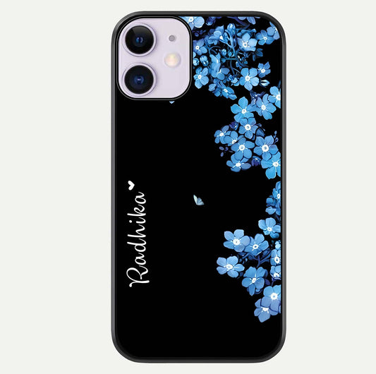 Blue Petal Dream Custom Name Glass Case For iPhone 11 by Custom World
