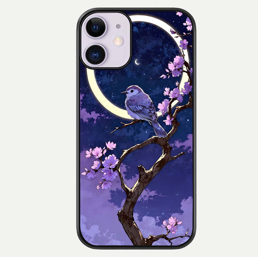 Celestial Bird Blossom Glass Case For iPhone 11 by Custom World