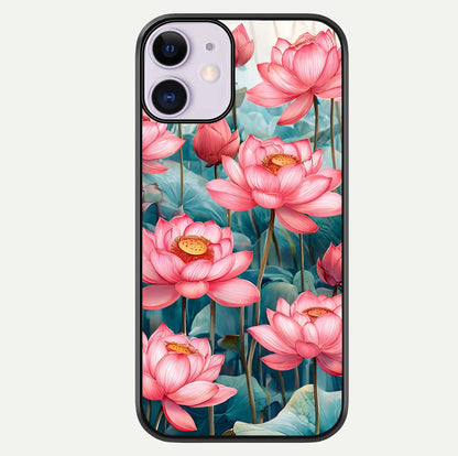 Celestial Pink Lotus Glass Case For iPhone 11 by Custom World