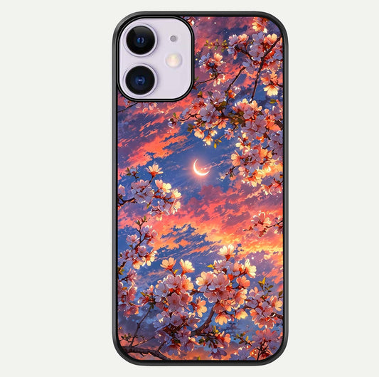 Celestial Sakura Sunset Glass Case For iPhone 11 by Custom World