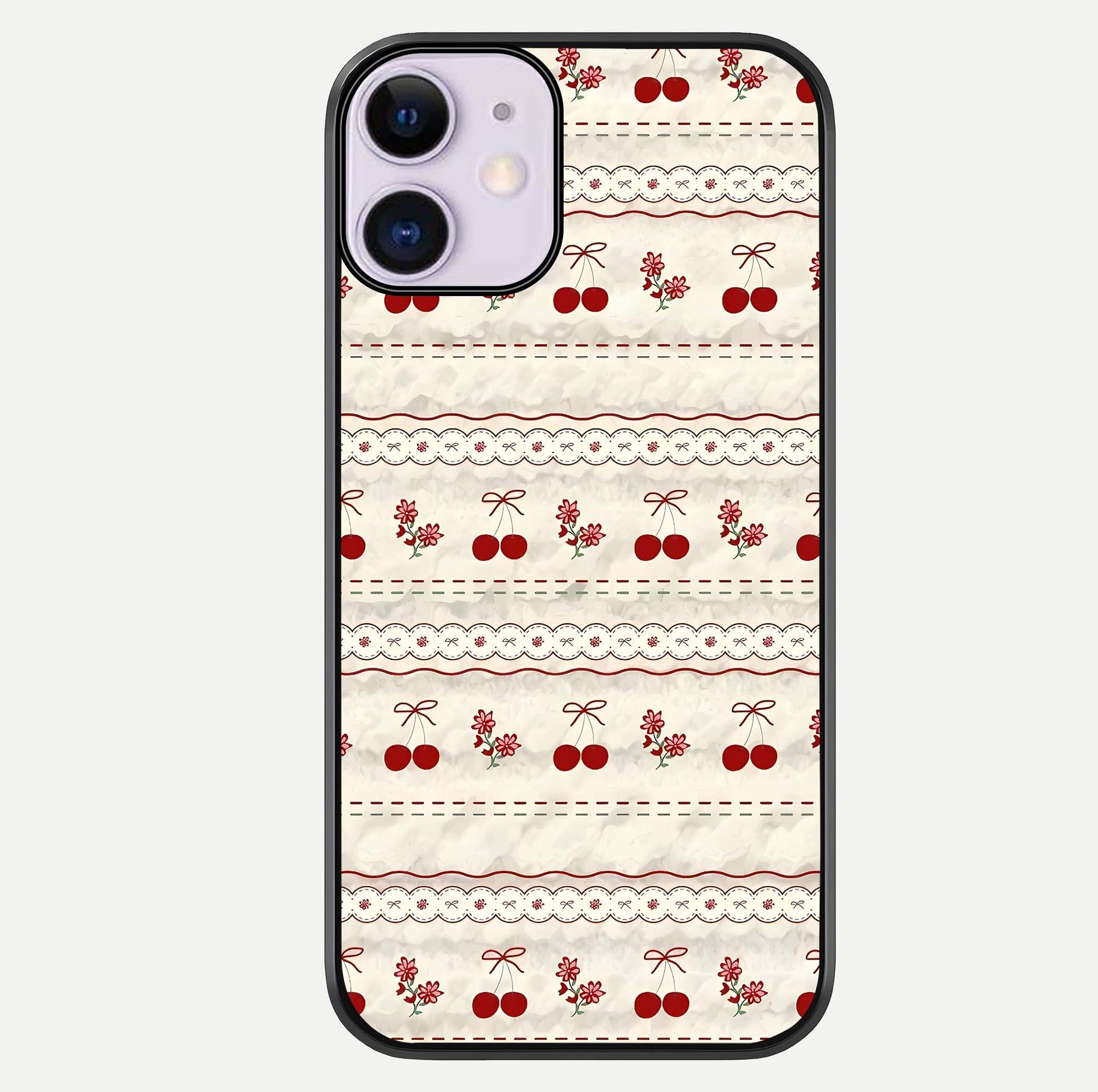 Cherry Bloom Charm Glass Case For iPhone 11 by Custom World